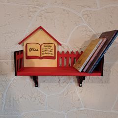 Çocuk Odası Kırmızı Duvar Rafı - İsme Özel Tasarım ile Duvar Dekorasyonu