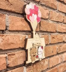 Anahtarlık Sevgiliye Hediye - Duvar Dekorasyon Anahtarlık Askısı 14 X 24 Cm