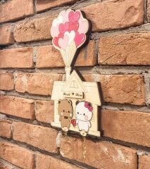 Anahtarlık Sevgiliye Hediye - Duvar Dekorasyon Anahtarlık Askısı 14 X 24 Cm