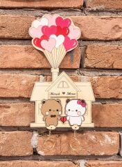 Anahtarlık Sevgiliye Hediye - Duvar Dekorasyon Anahtarlık Askısı 14 X 24 Cm