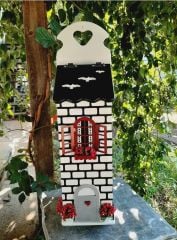 Poşetlik - Mutfak Dekorasyon - Siyah Beyaz Taş Desenli