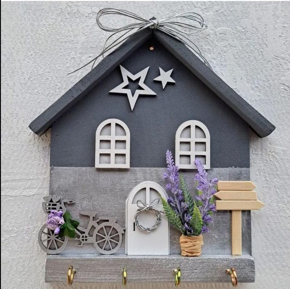 Gümüş Gri Lavantalı Anahtarlık Doğum Günü Hediyesi