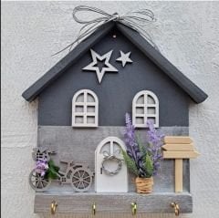 Gümüş Gri Lavantalı Anahtarlık Doğum Günü Hediyesi