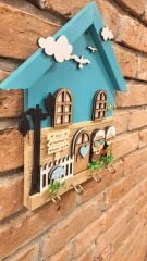 Anahtarlık Askısı Mavi Yukarı Bak Temalı 27 X 27 Cm