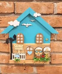 Anahtarlık Askısı Mavi Yukarı Bak Temalı 27 X 27 Cm