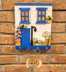 Bodrum Yazlık Ege Konsept Duvar Dekorasyon Anahtarlık Askısı 20 Cm X 30 Cm