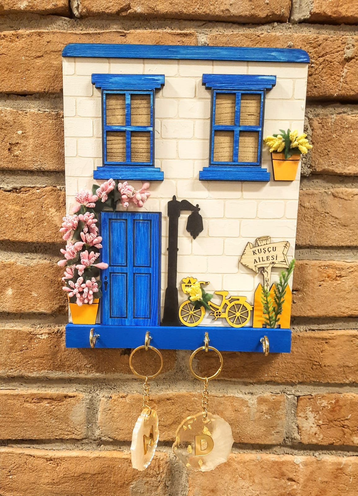 Bodrum Yazlık Ege Konsept Duvar Dekorasyon Anahtarlık Askısı 20 Cm X 30 Cm