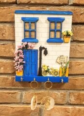 Bodrum Yazlık Ege Konsept Duvar Dekorasyon Anahtarlık Askısı 20 Cm X 30 Cm