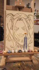 Harley Quinn Duvar Dekoru İçin Ahşap - Boyalar ve 2 Fırça İle Birlikte 25 x 35 cm x 8 mm