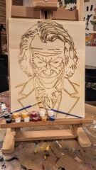 Joker Duvar Dekoru İçin Ahşap - Boyalar ve 2 Fırça İle Birlikte 25 x 35 cm x 8 mm