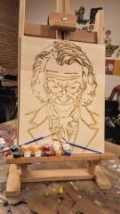Joker Duvar Dekoru İçin Ahşap - Boyalar ve 2 Fırça İle Birlikte 25 x 35 cm x 8 mm