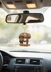 Araç Dikiz Aynası Anahtarlık Süsü Sevgililere Özel İsimli