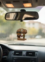 Araç Dikiz Aynası Anahtarlık Süsü Sevgililere Özel İsimli