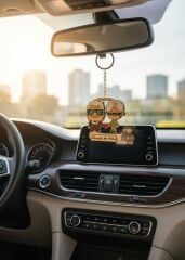 Araç Dikiz Aynası Anahtarlık Süsü Sevgililere Özel İsimli