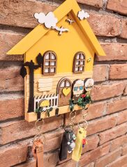 Anahtarlık Askısı Sarı Yukarı Bak Temalı 27 X 27 Cm