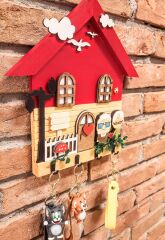 Anahtarlık Askısı Kırmızı Yukarı Bak Temalı 27 X 27 Cm