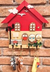 Anahtarlık Askısı Kırmızı Yukarı Bak Temalı 27 X 27 Cm