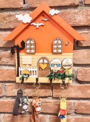 Anahtarlık Askısı Turuncu Yukarı Bak Temalı 27 X 27 Cm