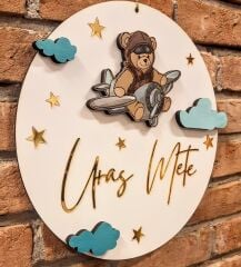 Kapı Süsü Çocuk Odası İsme Özel 30 X 30 Cm