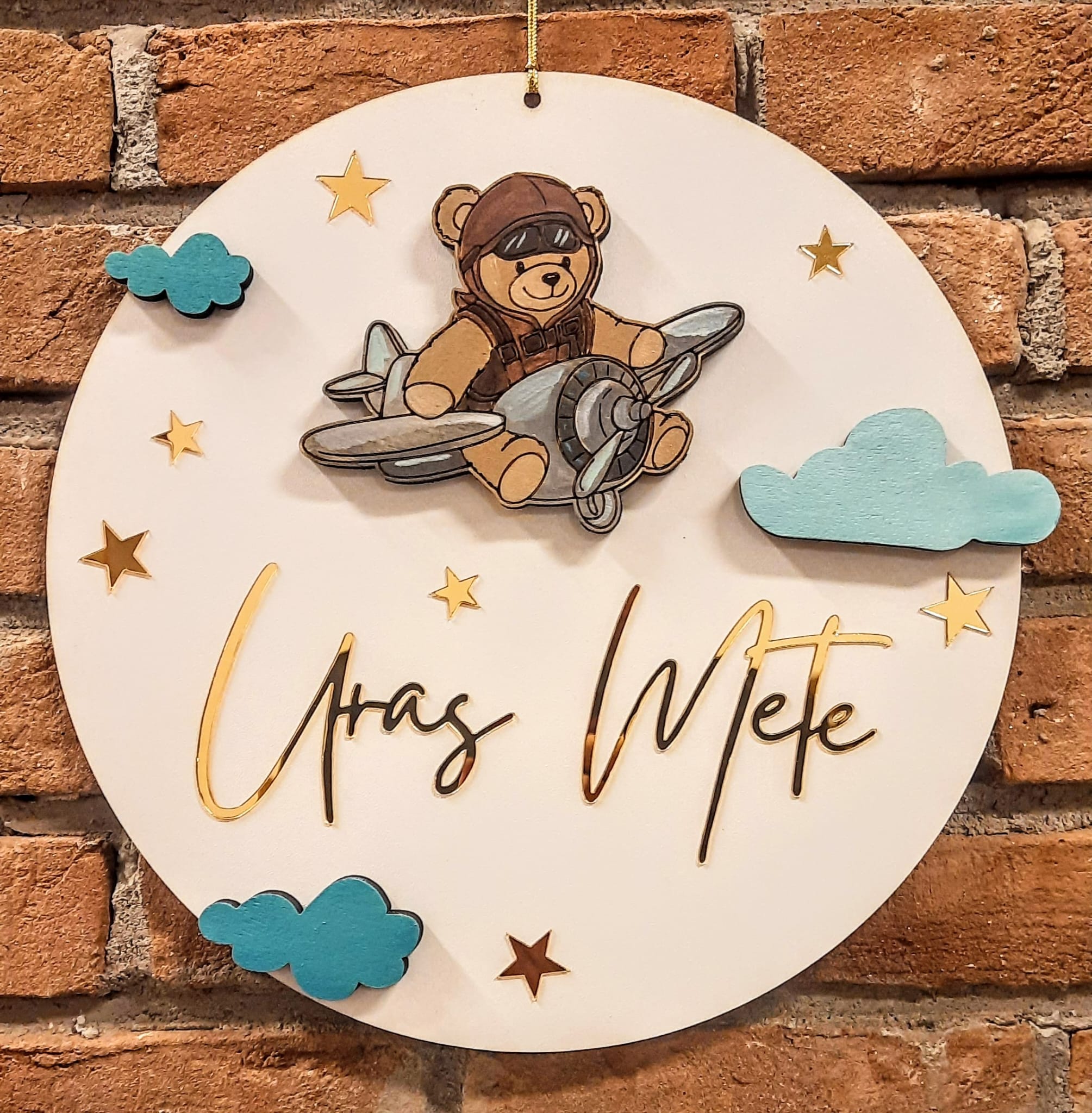 Kapı Süsü Çocuk Odası İsme Özel 30 X 30 Cm