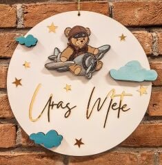 Kapı Süsü Çocuk Odası İsme Özel 30 X 30 Cm