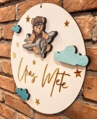Kapı Süsü Çocuk Odası İsme Özel 30 X 30 Cm