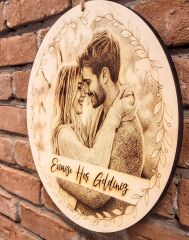 Lazer Gravür Kapı Süsü İsme Özel 30 X 30 Cm