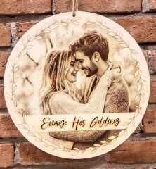 Lazer Gravür Kapı Süsü İsme Özel 30 X 30 Cm