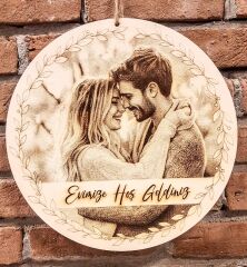 Lazer Gravür Kapı Süsü İsme Özel 30 X 30 Cm