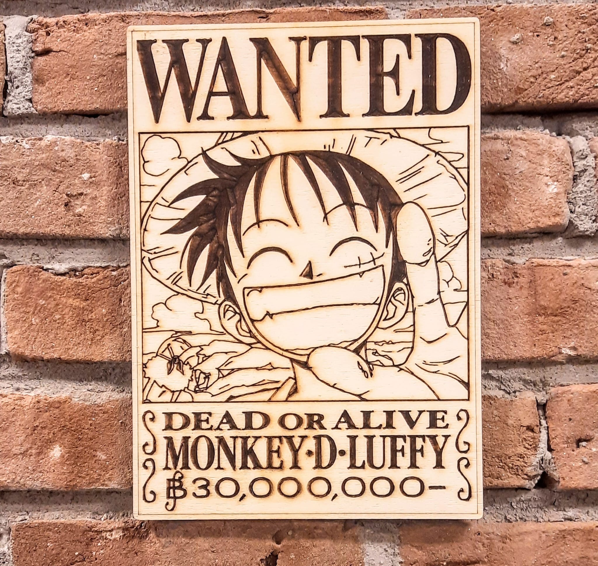 Anime Duvar Dekorasyon Wanted Monkey D Luffy