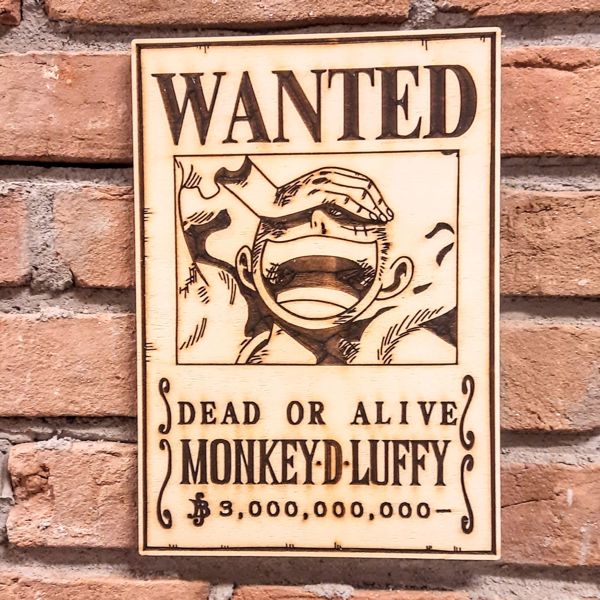 Anime Duvar Dekorasyon Wanted Monkey D Luffy