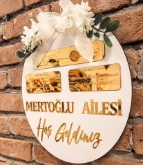 Gold Yazılı İsme Özel 30 X 30 Cm Kapı Süsü