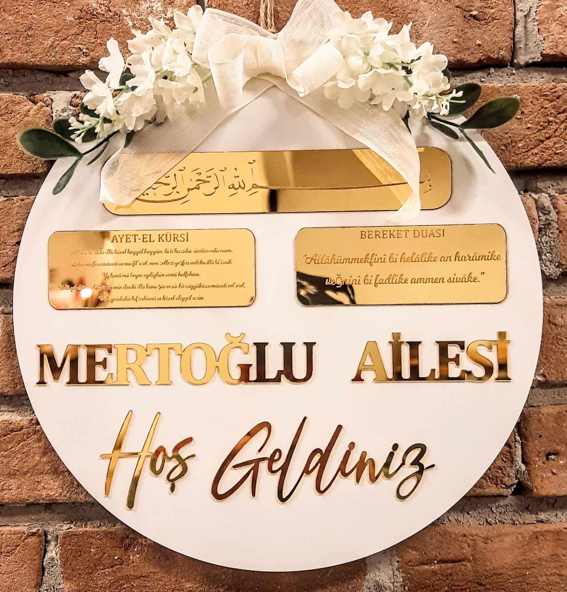 Gold Yazılı İsme Özel 30 X 30 Cm Kapı Süsü