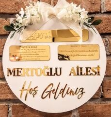 Gold Yazılı İsme Özel 30 X 30 Cm Kapı Süsü