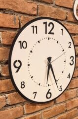 Dekoratif Ahşap Duvar Saati - Sessiz Mekanizma - 40 Cm