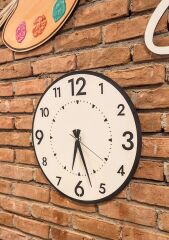 Dekoratif Ahşap Duvar Saati - Sessiz Mekanizma - 40 Cm