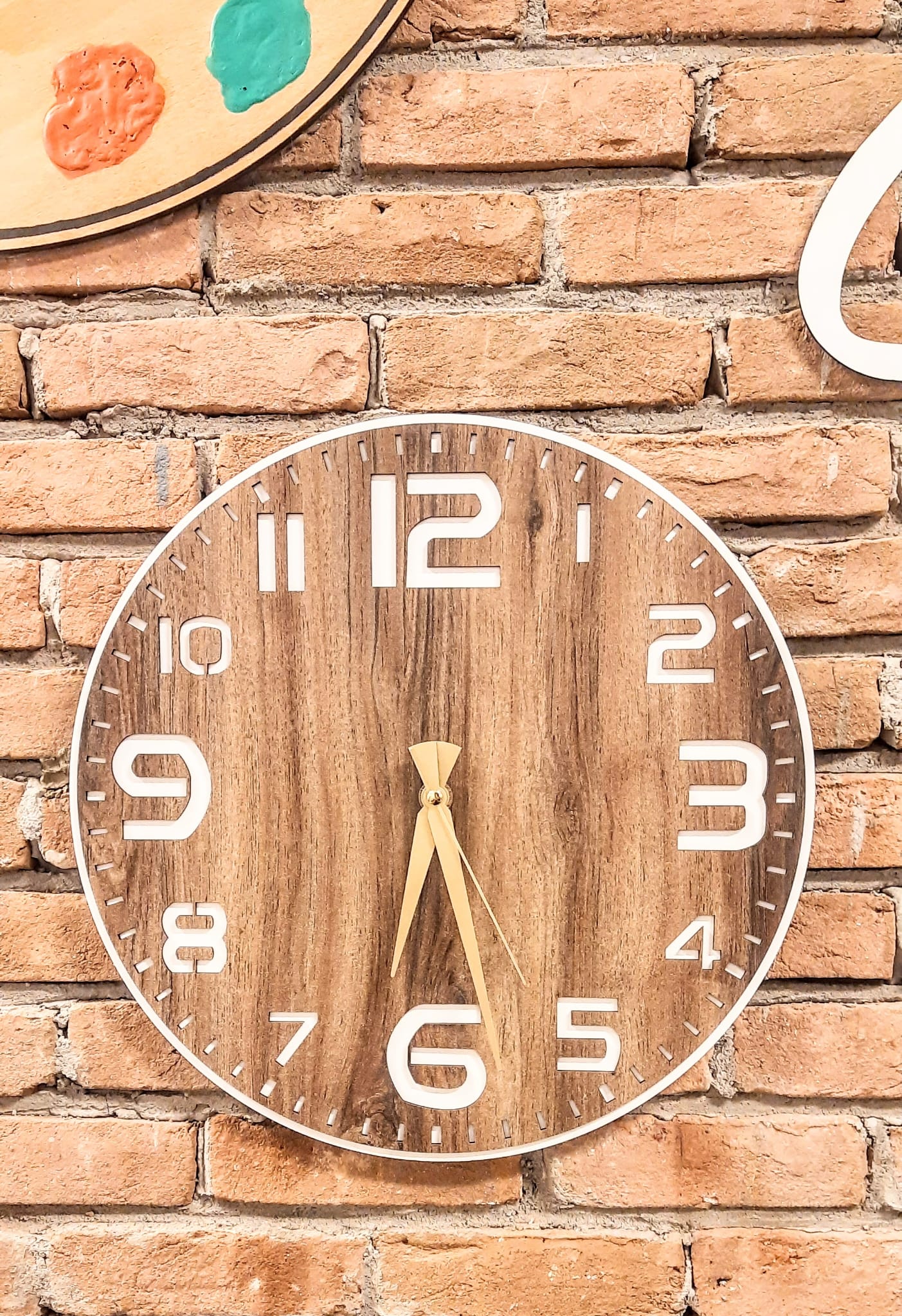 Dekoratif Ahşap Duvar Saati - Sessiz Mekanizma - 40 Cm